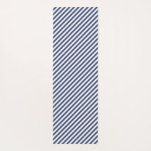 Diagonal navy blue and white stripes pattern yogamatte (Rückseite)