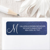 Diagonal Navy Blue Glitzer Gradient Ombre Monogram (Insitu)