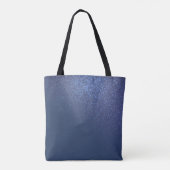 Diagonal Navy Blue Glitzer Gradient Ombre Monogram Tasche (Rückseite)