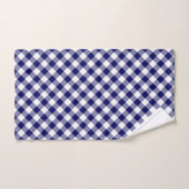 Diagonal Navy und White Checked Kariert Handtuch S Badhandtuch Set (Handtuch)