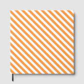Diagonal orange and white stripes pattern gästebuch (Vorderseite)
