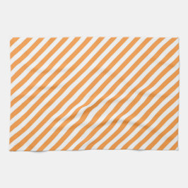 Diagonal orange and white stripes pattern geschirrtuch