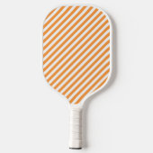 Diagonal orange and white stripes pattern pickleball schläger (Rückseite)