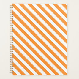 Diagonal orange and white stripes pattern planer