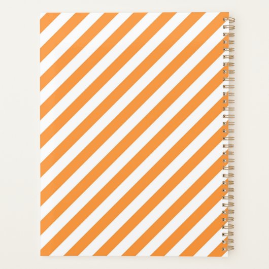 Diagonal orange and white stripes pattern planer (Rückseite)