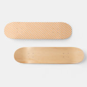 Diagonal orange and white stripes pattern skateboard (Horizontal)