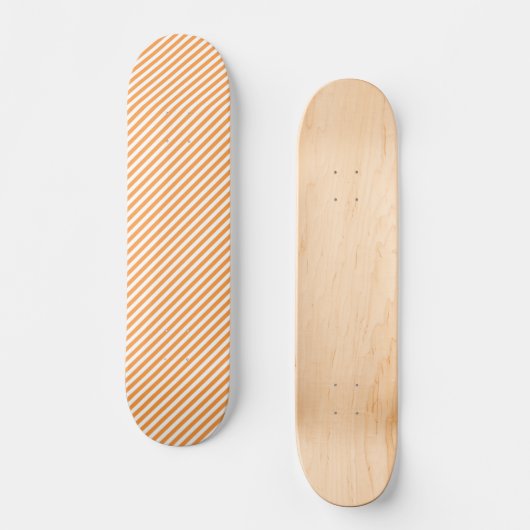 Diagonal orange and white stripes pattern skateboard (Vorderseite)