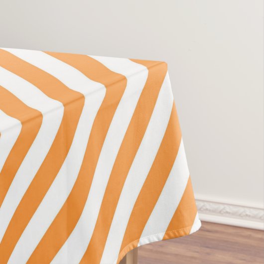 Diagonal orange and white stripes pattern tischdecke (Beispiel)