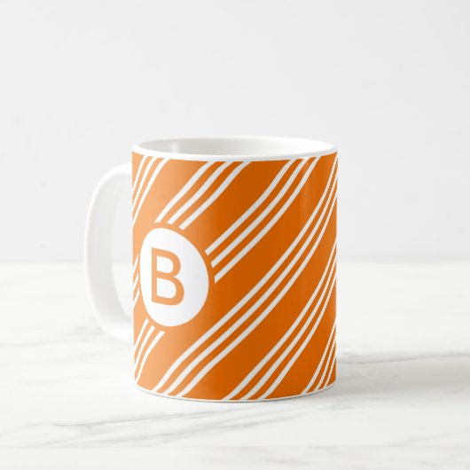 Diagonal-Orange-Streifen Kaffeetasse (Vorderseite Links)