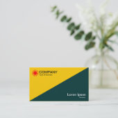 Diagonal - orange und dunkelmoosgrün visitenkarte (Stehend Vorderseite)