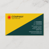 Diagonal - orange und dunkelmoosgrün visitenkarte (Rückseite)