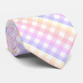 Diagonal Pastel Rainbow Checkerboard Krawatte (Gerollt)