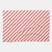 Diagonal pattern of pink and white stripes geschirrtuch (Horizontal)
