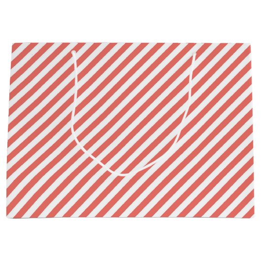 Diagonal pattern of pink and white stripes große geschenktüte (Vorderseite)