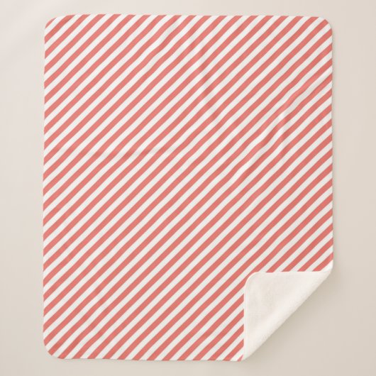 Diagonal pattern of pink and white stripes sherpadecke (Vorderseite)