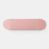 Diagonal pattern of pink and white stripes skateboard (Horizontal)