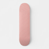 Diagonal pattern of pink and white stripes skateboard (Vorne)