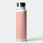 Diagonal pattern of pink and white stripes trinkflasche (rechts)