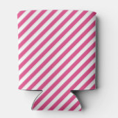 Diagonal pink and white stripes pattern dosenkühler (Rückseite)
