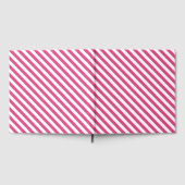 Diagonal pink and white stripes pattern gästebuch (Voll)