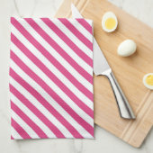 Diagonal pink and white stripes pattern geschirrtuch (Viertel Falte)