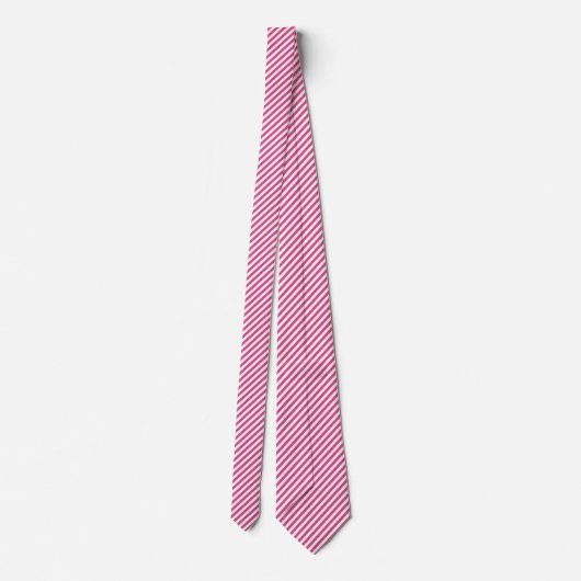 Diagonal pink and white stripes pattern krawatte (Rückseite)