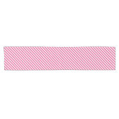 Diagonal pink and white stripes pattern kurzer tischläufer (Horizontal)