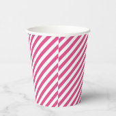 Diagonal pink and white stripes pattern pappbecher (Rechts)