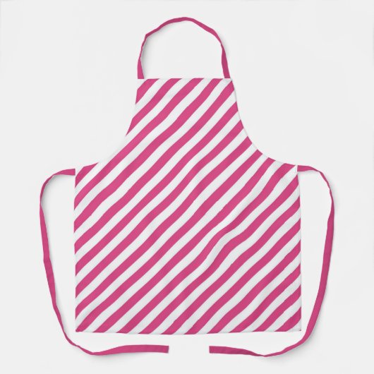 Diagonal pink and white stripes pattern schürze (Vorderseite)