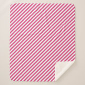 Diagonal pink and white stripes pattern sherpadecke (Vorderseite)