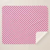 Diagonal pink and white stripes pattern sherpadecke (Vorderseite (Horizontal))