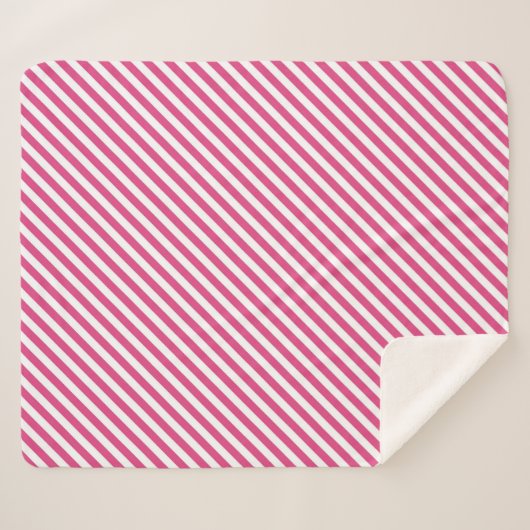 Diagonal pink and white stripes pattern sherpadecke (Vorderseite (Horizontal))