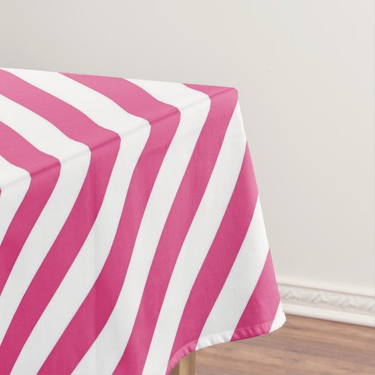 Diagonal pink and white stripes pattern tischdecke (Beispiel)