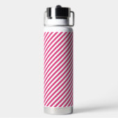 Diagonal pink and white stripes pattern trinkflasche (Hinten)