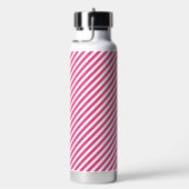 Diagonal pink and white stripes pattern trinkflasche (rechts)