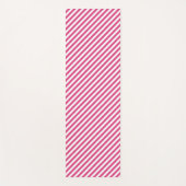 Diagonal pink and white stripes pattern yogamatte (Vorderseite)