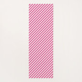 Diagonal pink and white stripes pattern yogamatte (Rückseite)