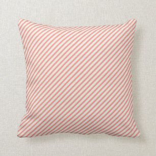 Diagonal Pink und Creme Streifen Kissen