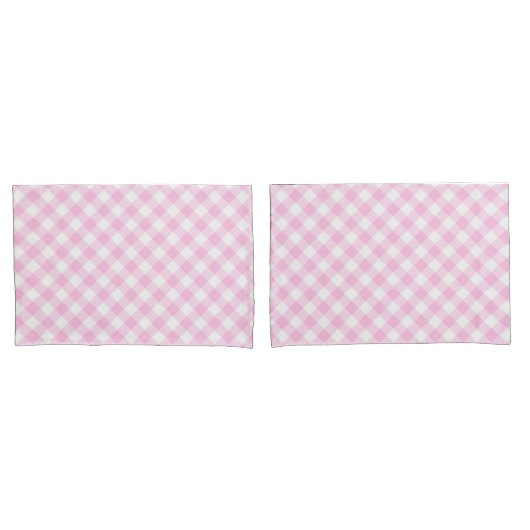 Diagonal Pink und Weiß Gingham Muster Kissenbezug (Vorderseite-Set)