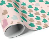 Diagonal Pixel Heart Pattern Geschenkpapier (Rolleneckpunkt)