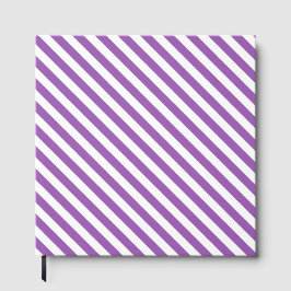 Diagonal purple and white stripes pattern gästebuch