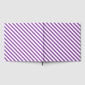 Diagonal purple and white stripes pattern gästebuch (Voll)