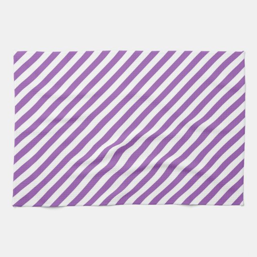 Diagonal purple and white stripes pattern geschirrtuch (Horizontal)
