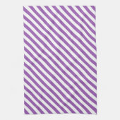 Diagonal purple and white stripes pattern geschirrtuch (Vertikal)