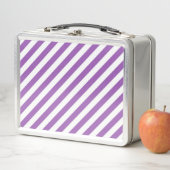Diagonal purple and white stripes pattern metall brotdose (Beispiel)
