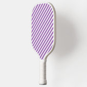 Diagonal purple and white stripes pattern pickleball schläger (Links)