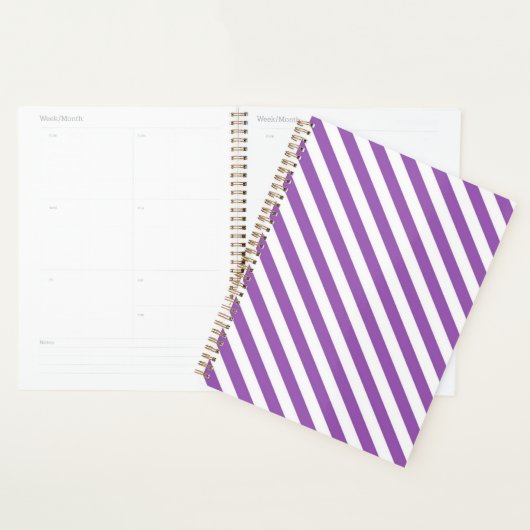 Diagonal purple and white stripes pattern planer (Anzeige)