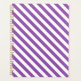 Diagonal purple and white stripes pattern planer