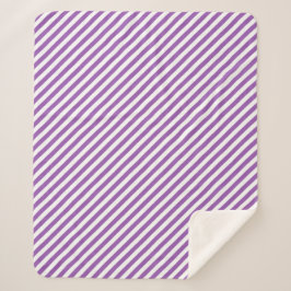 Diagonal purple and white stripes pattern sherpadecke