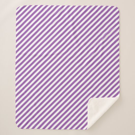 Diagonal purple and white stripes pattern sherpadecke (Vorderseite)